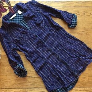 Plaid Button Down Tunic